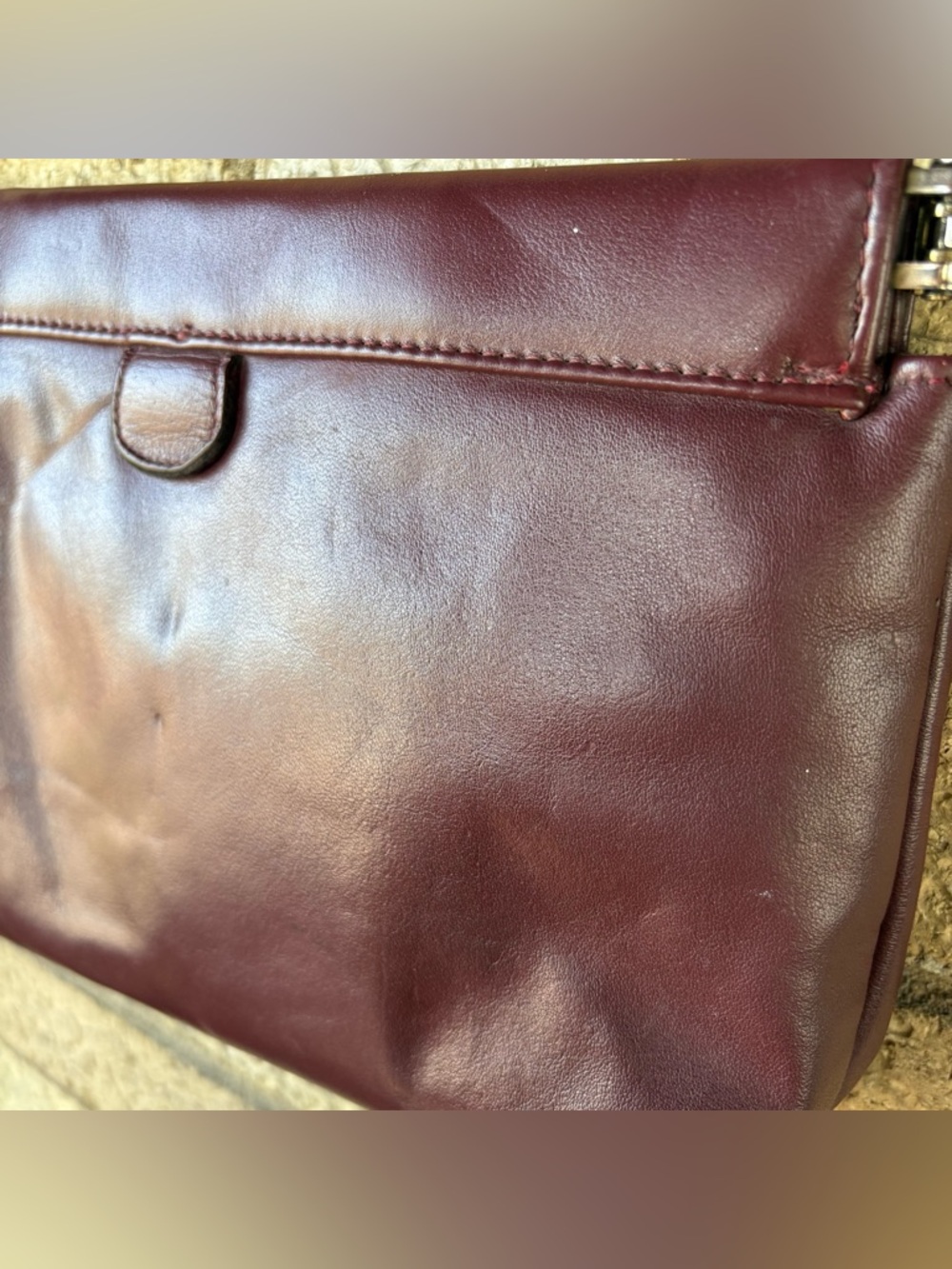 Vintage Etienne Aigner Burgundy Leather Crossbody/Clutch Bag - Picture 8 of 10